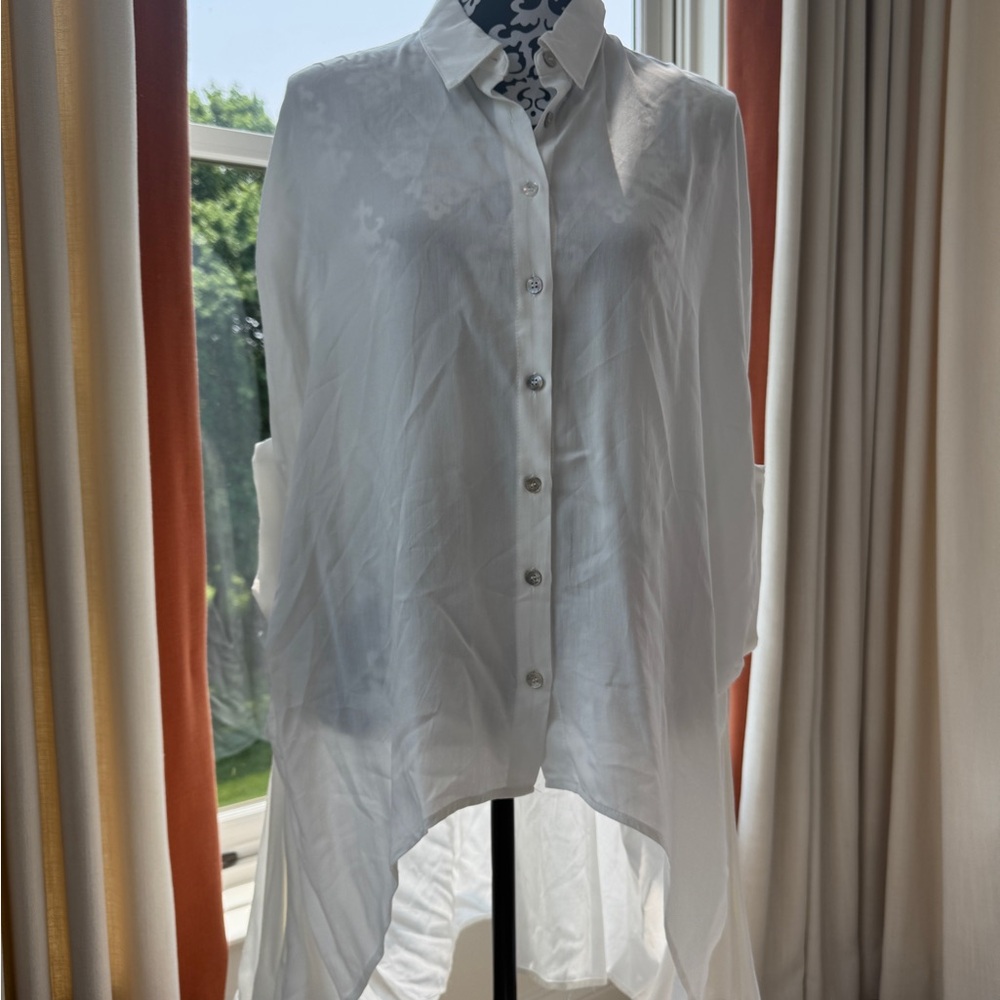 Pinch White Flowy Button Down Shirt
